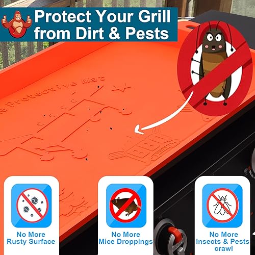 Miniatura 4 de Alfombrilla de silicona para Blackstone de 36 pulgadas, cubierta protectora de parrilla para Blackstone, resistente, duradera, 100% silicona,