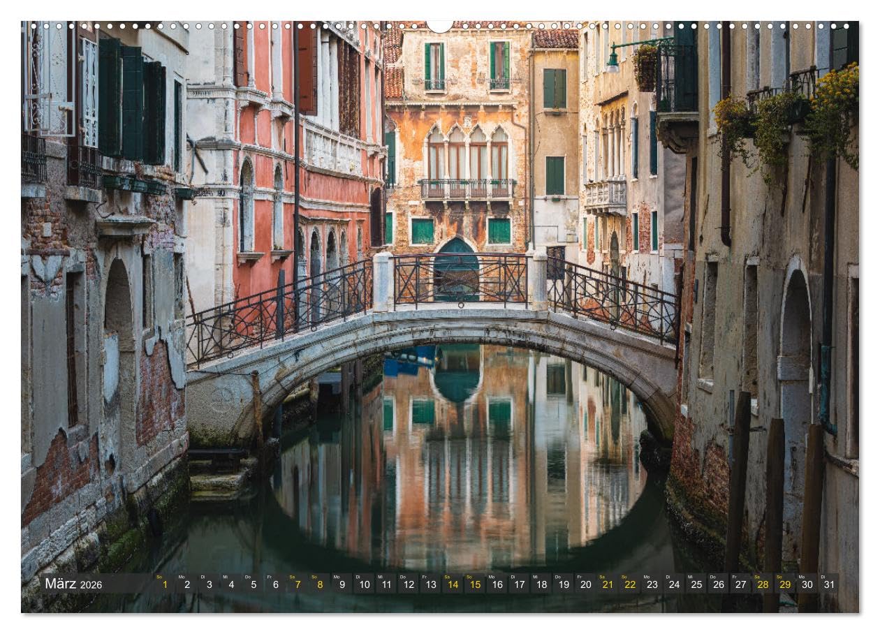 Malerisches Venedig (Wandkalender 2026 DIN A2 quer), CALVENDO Monatskalender: Fotos der traumhaften Gassen, Plätze und Kanäle von Venedig. (CALVENDO Orte)