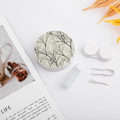 Miniatura 5 de Estuche para lentes de contacto, diseño de ramas de árbol de viaje, caja de contacto con solución de espejo, aplicador de botellas, kit de