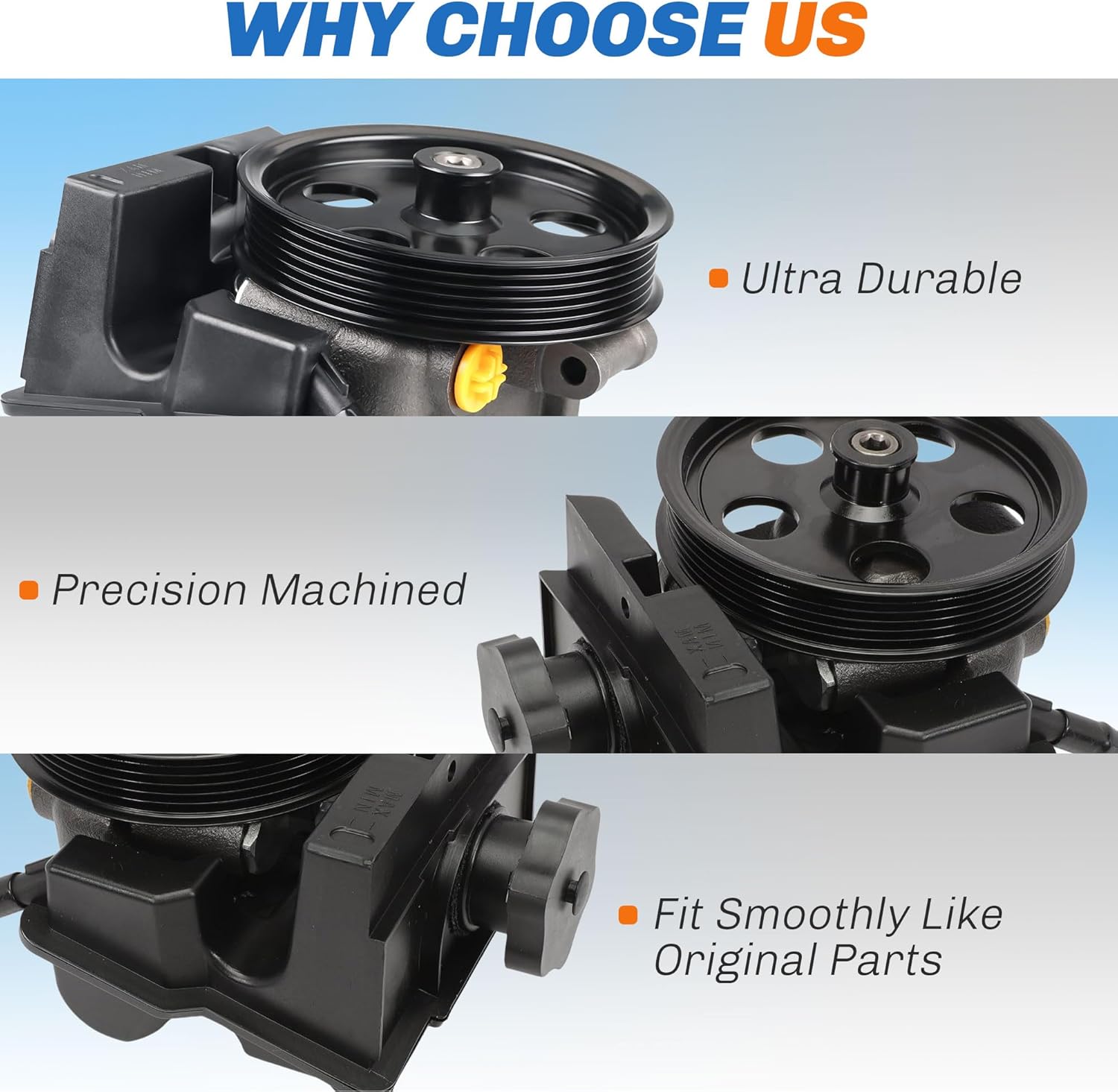 Power Steering Pump Compatible With 2006-2011 Ford Focus l4 2.0L 2.3L 2.5L, 2010-2011 Transit Connect l4 2.0L Power Assist Pump, 6S4Z3A674A 7S4Z3A674A 361152