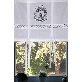 Amazon De Www Mylovelyhomeshop De Anna Weiss Bestickt Raffgardine 120x120cm Gardine Raffrollo