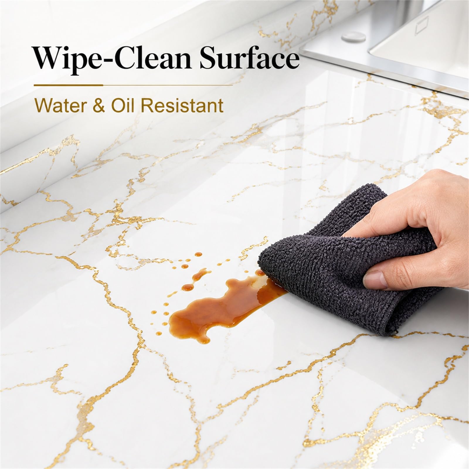 Vinilo Encimera Cocina Marmol,Papel Pintado Efecto Marmol,Autoadhesivo Impermeable Decorativo para Cocina Marmol,DiseñO Elegante,para Alquiler O DecoracióN Temporal