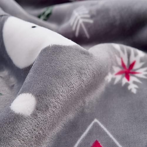 Miniatura 3 de SOCHOW Manta de forro polar Sherpa de Navidad, mullida, cálida, súper suave, reversible, para cama, sofá y sofá, patrón de muñeco de nieve y copo de