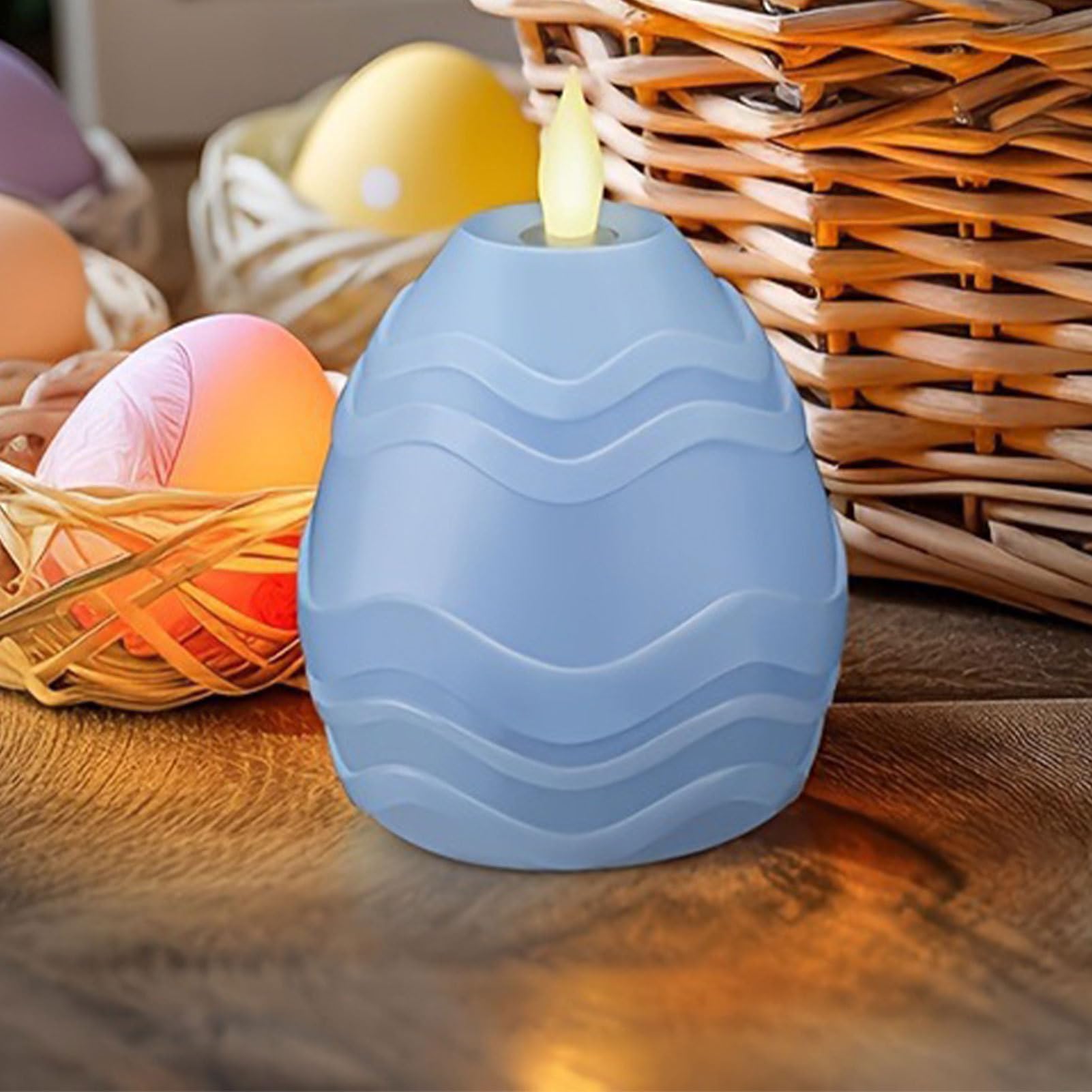 Wielkanocne Jajko Świece Bezpłomieniowe Zestaw 3 Pachnących Rzeźbionych