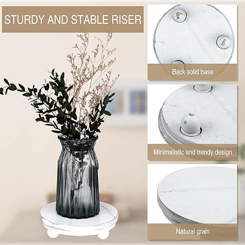 Miniatura 39 de Amyhill 3 elevadores de madera de 5/4/3 pulgadas para exhibición, soporte de pedestal de madera, mini soporte redondo de madera, soporte de pedestal