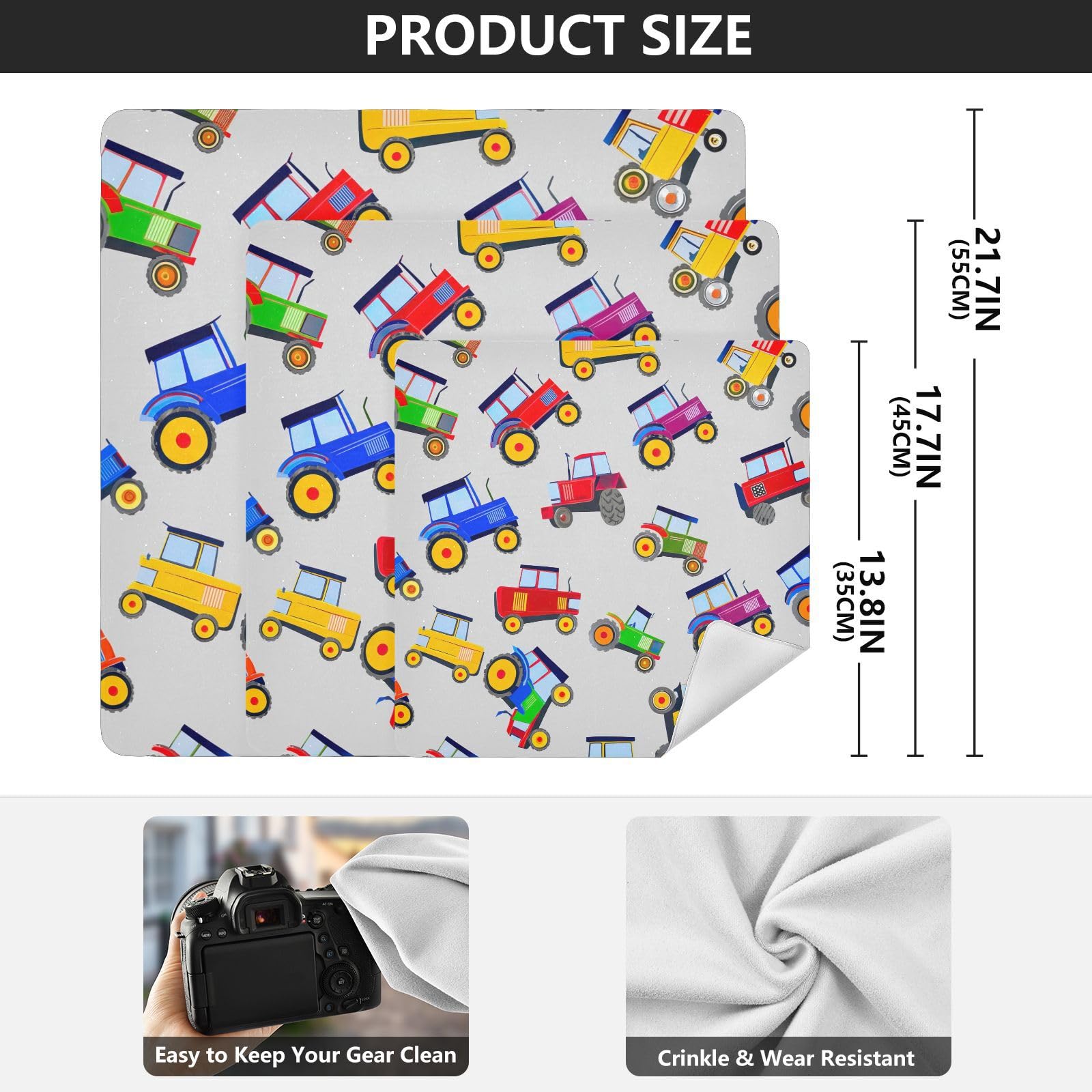 ODAWA Camera Lens Wrap Cloth Colorful Tractors Self Adhesive Cloth 21.7