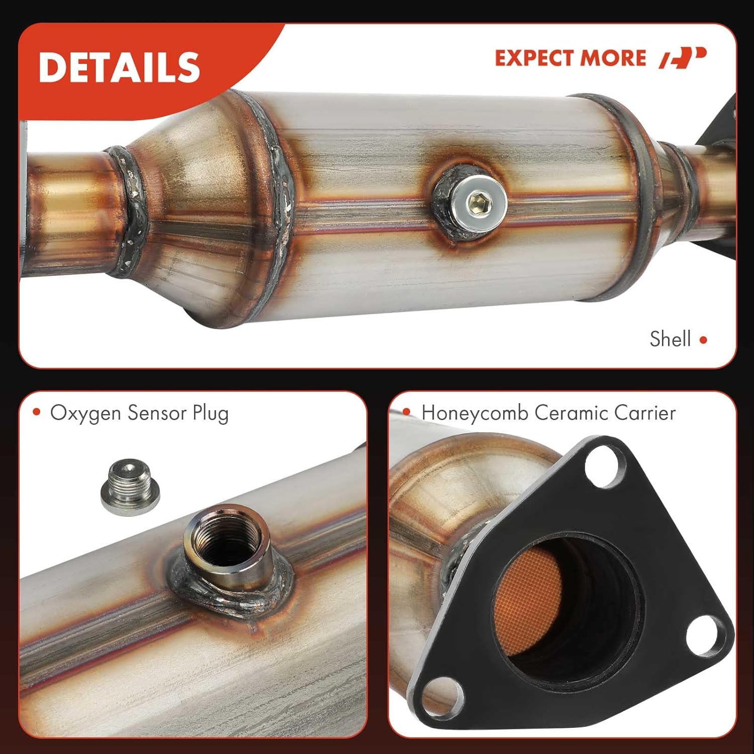 A-Premium Catalytic Converter Kit Direct-Fit Compatible with Acura & Hond Models - CL 01-03 3.2L, TL 02-03 3.2L, Accord 98-02 3.0L, Odyssey 99-04 3.5L, EPA Compliant, Replace# 18160P8CA10