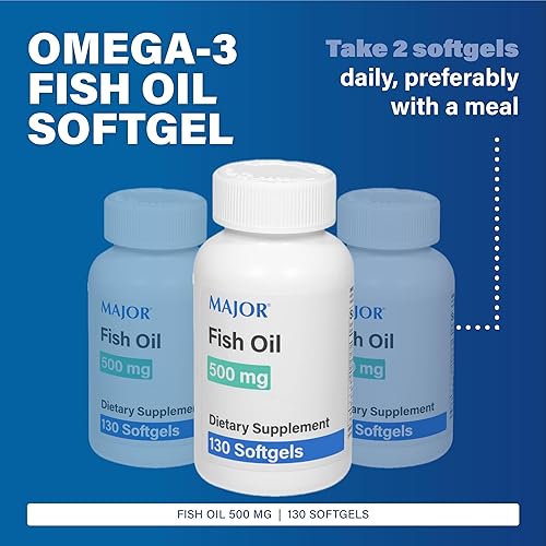 Miniatura 2 de Major Omega-3 Minis - Aceite de pescado (3 unidades) 500 mg, 130 unidades (paquete de 3)