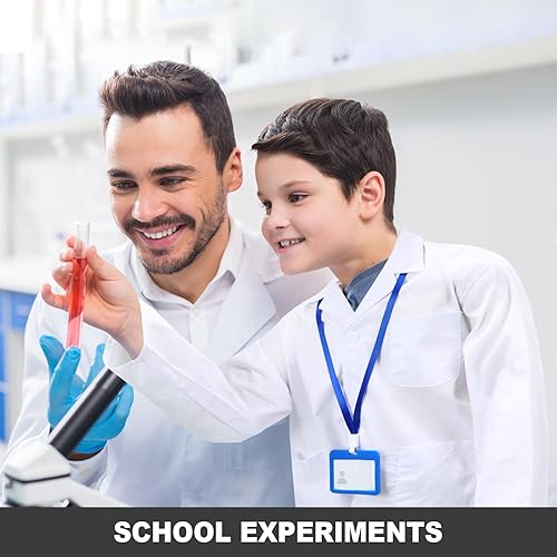 Miniatura 7 de Juego de 18 abrigos de laboratorio para niños, disfraz blanco de científicos con tarjeta de identificación para niños, juego de rol, carrera, día de