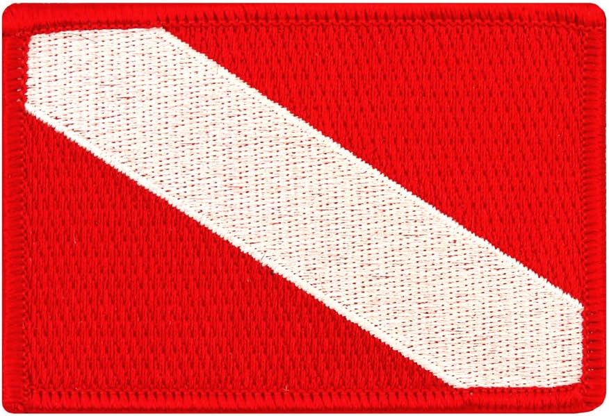 Diver Down Flag Patch Embroidered Iron On Scuba Diving Emblem Souvenir