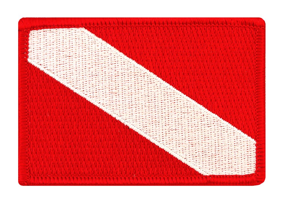 Diver Down Flag Patch Embroidered Iron On Scuba Diving Emblem Souvenir
