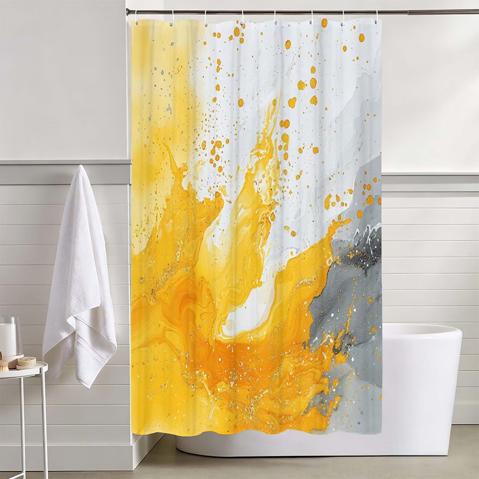 Zasłona prysznicowa żółta, zasłona prysznicowa 200 x 250 cm L-333