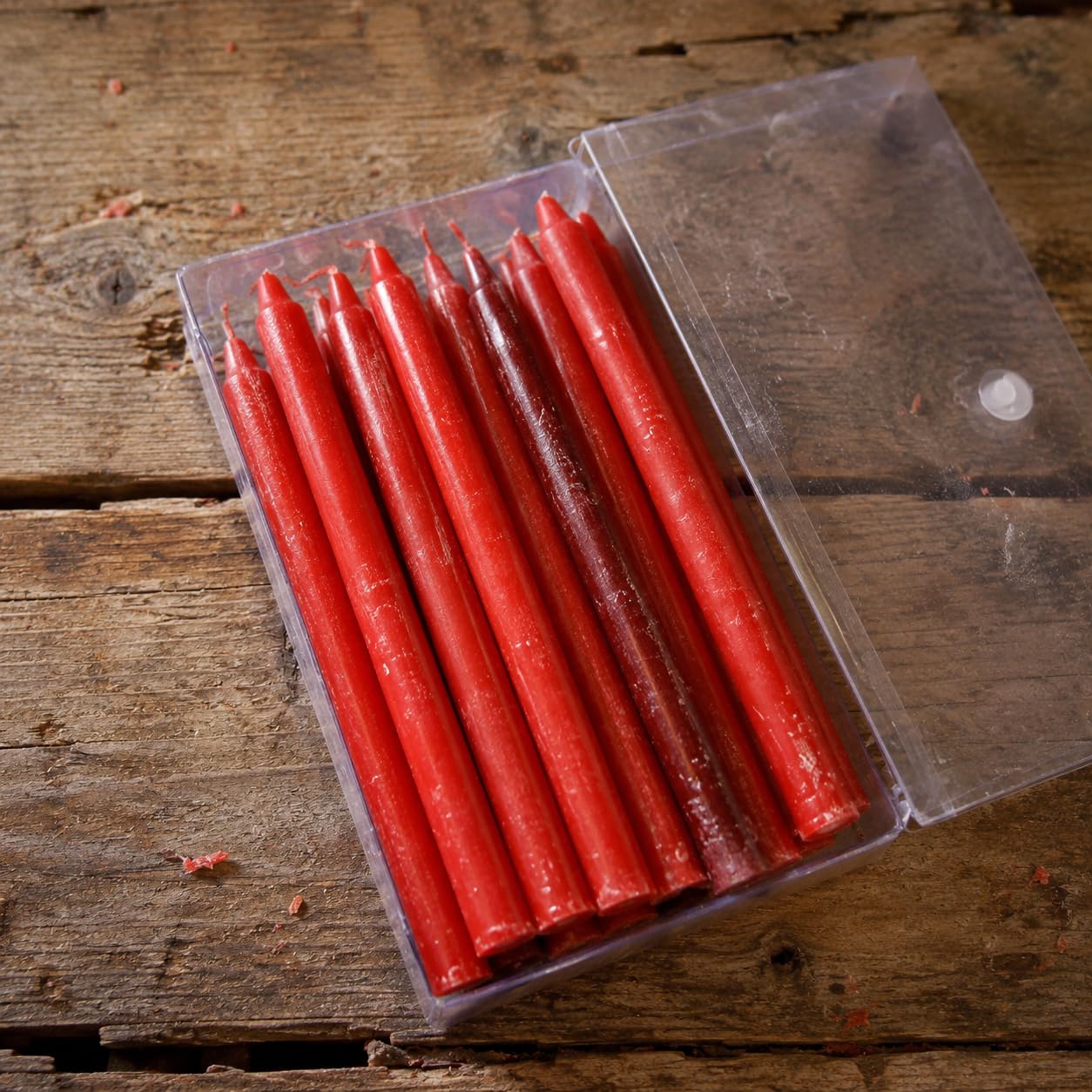 R Wellness Red Unscented Chime Ritual Spell Candles, Set of 16, 7 Inch 3