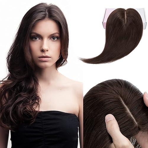 Miniatura 1 de Elailite Toppers de cabello para mujer con cabello fino V30 con clip 16 pulgadas densidad del 120 raya media para una ligera pérdida de cabello