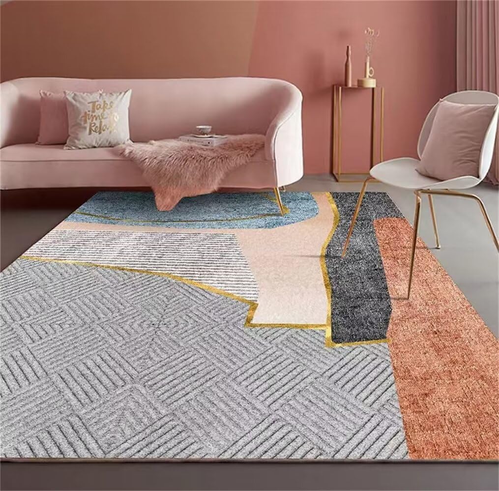 Tapis pour chambre fille gris 180x250cm au design rayé moderne salon