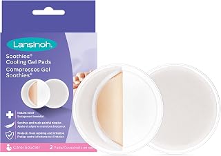 Lansinoh Soothies Cooling Gel Pads, 2 Count, Breastfeeding Essentials, Provides Cooling Relief for Sore Nipples