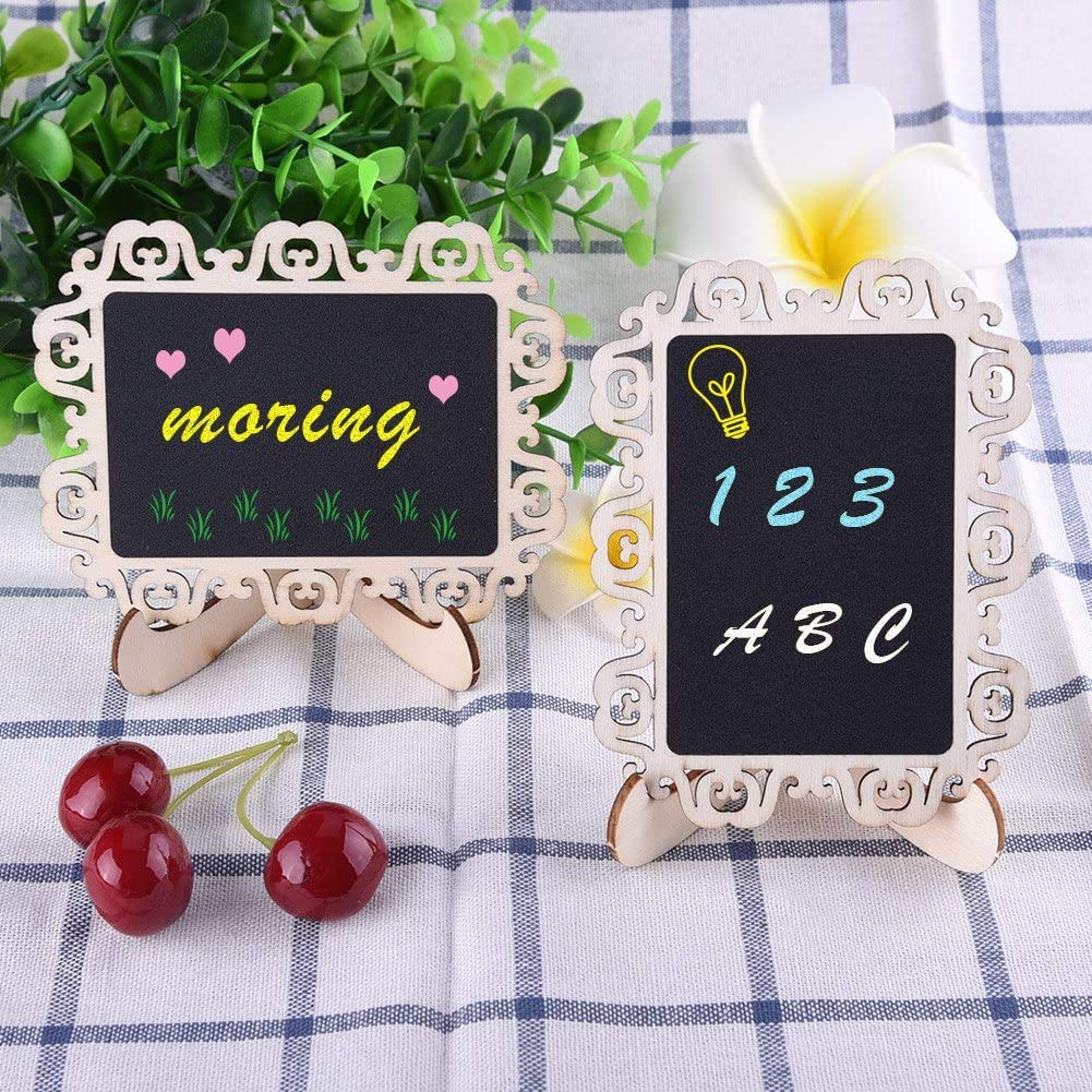 CVANU Chalkboard Place Card Stands - 10 Pack Wooden Table Number Signs, MDF Blackboard Holders - View #9