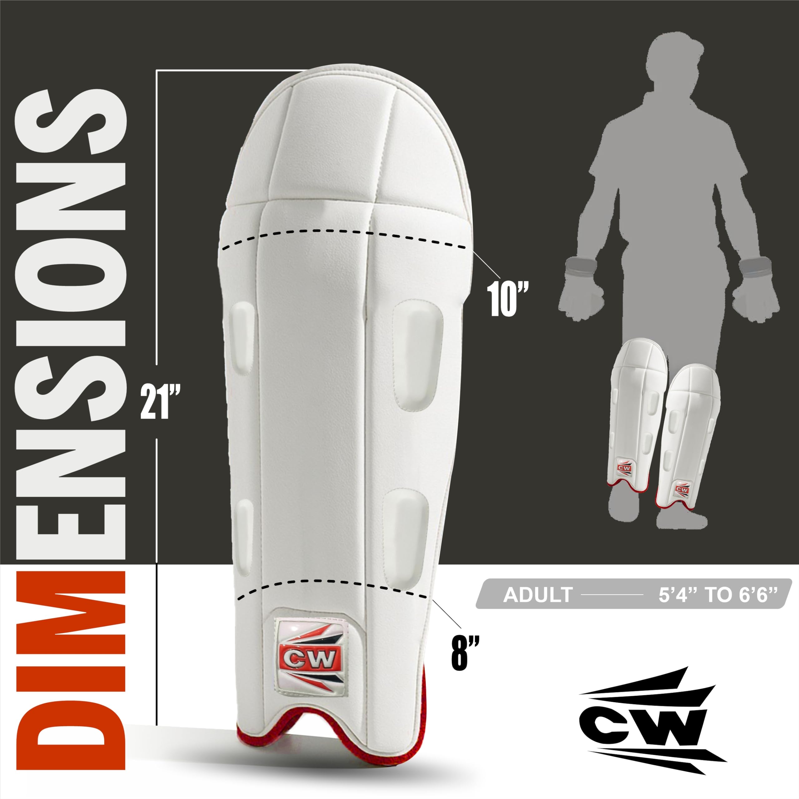 CW Test Cricket Wicket Keeper Pads for Men Wicket Keeping Pads Wicket Keeping Legguard Adult Protector Leg Guard 3