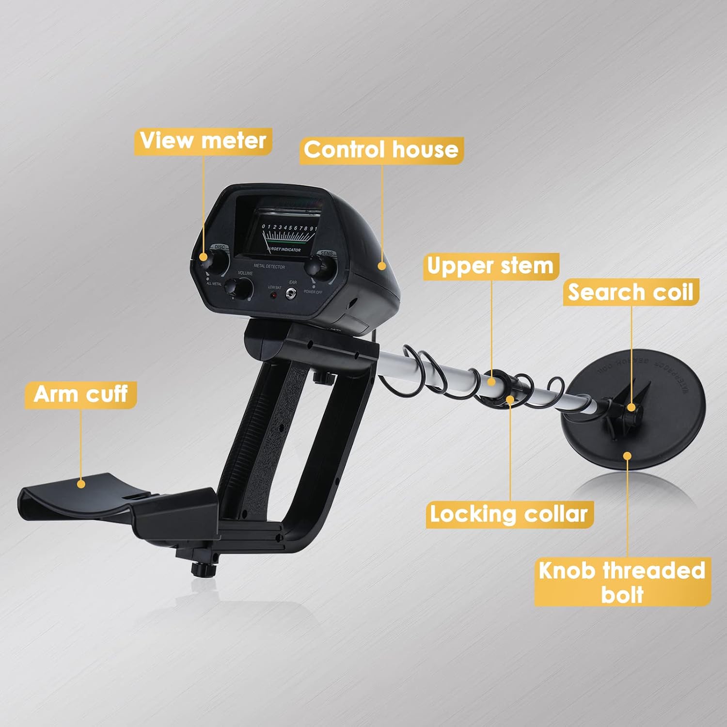 Finderomend Metal Detector MD-4030 Pro Waterproof Metal Detector Underground Search Coil,high Accuracy Adjustable Height (with Headphone and Shovel) (Updated 3)