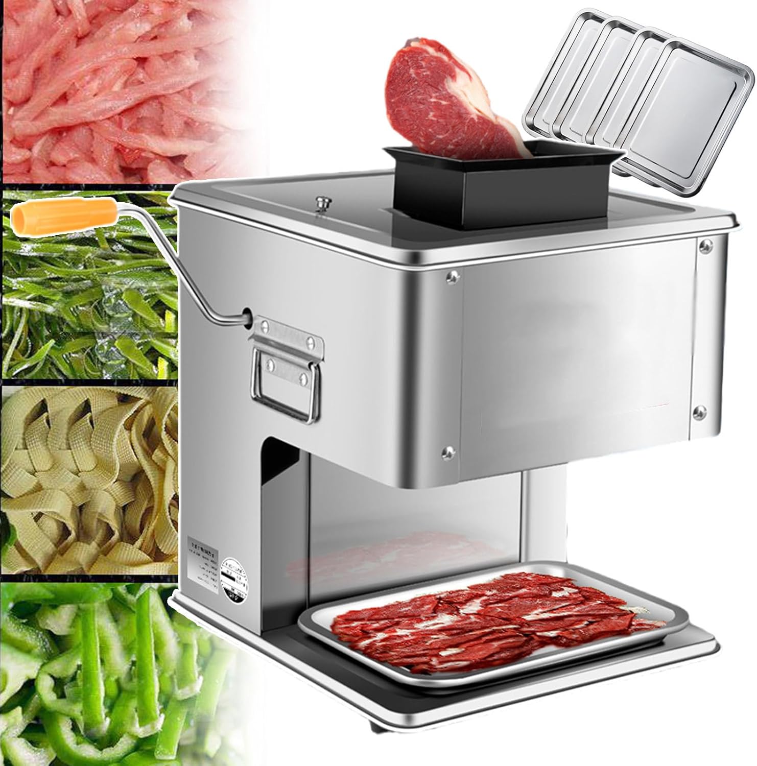 Stainless Steel Meat and Vegetable Cutter, Adjustable Cutting Thickness | 2.5/3.5/5/7 Mm, 7 Mm,5mm
