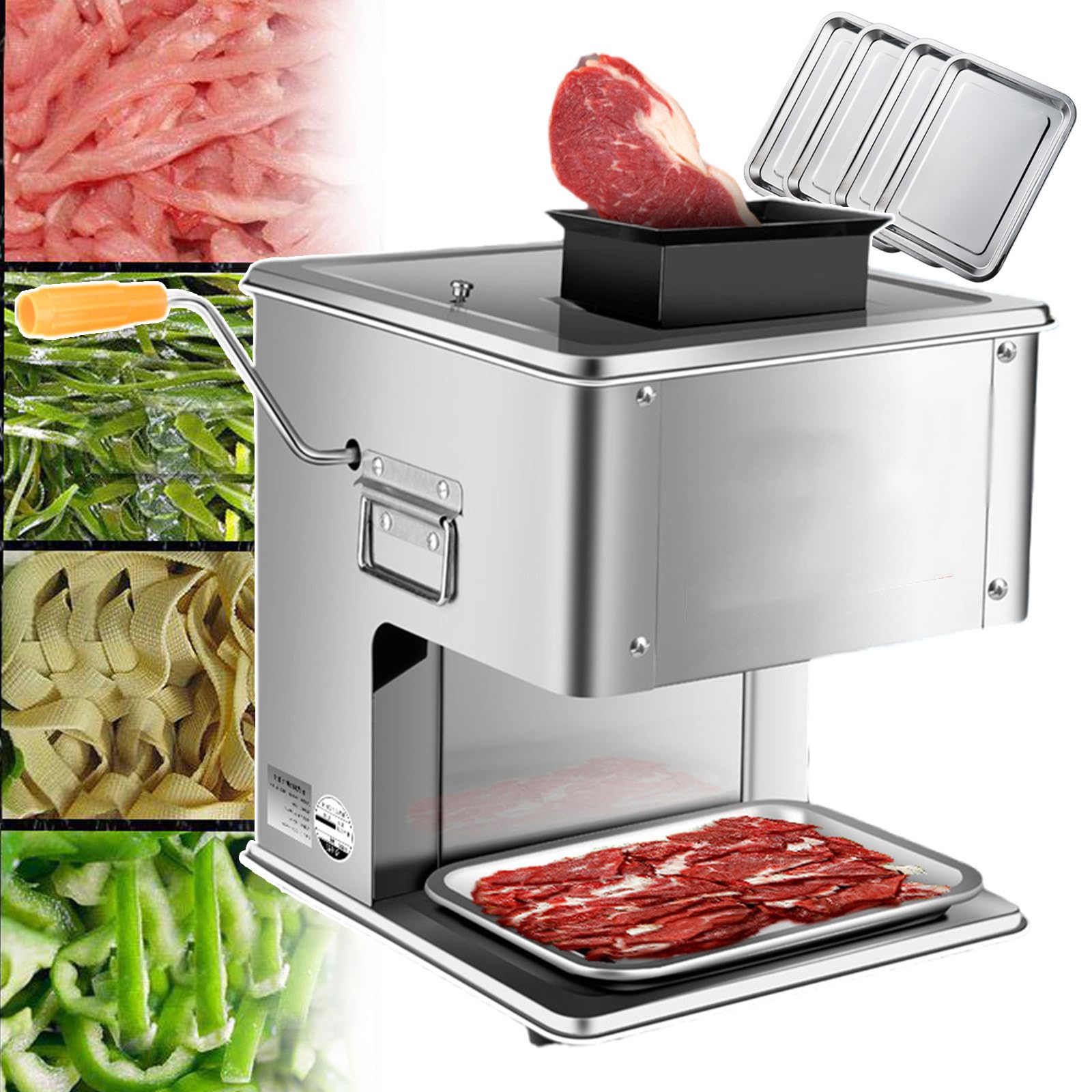 YNIYUJKL Manual Meat Slicer, Electric Meat Slicer Machine,Stainless Steel Cutter,3.5mm