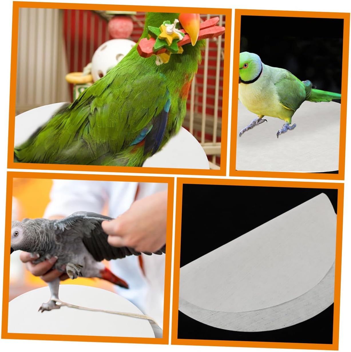 100pcs Parrot Cage Liners Round Absorbent Bird Cage Pads for Quick Cleanup Thick Smooth Breathable Pet Cushions for Hygienic Comfortable Environment