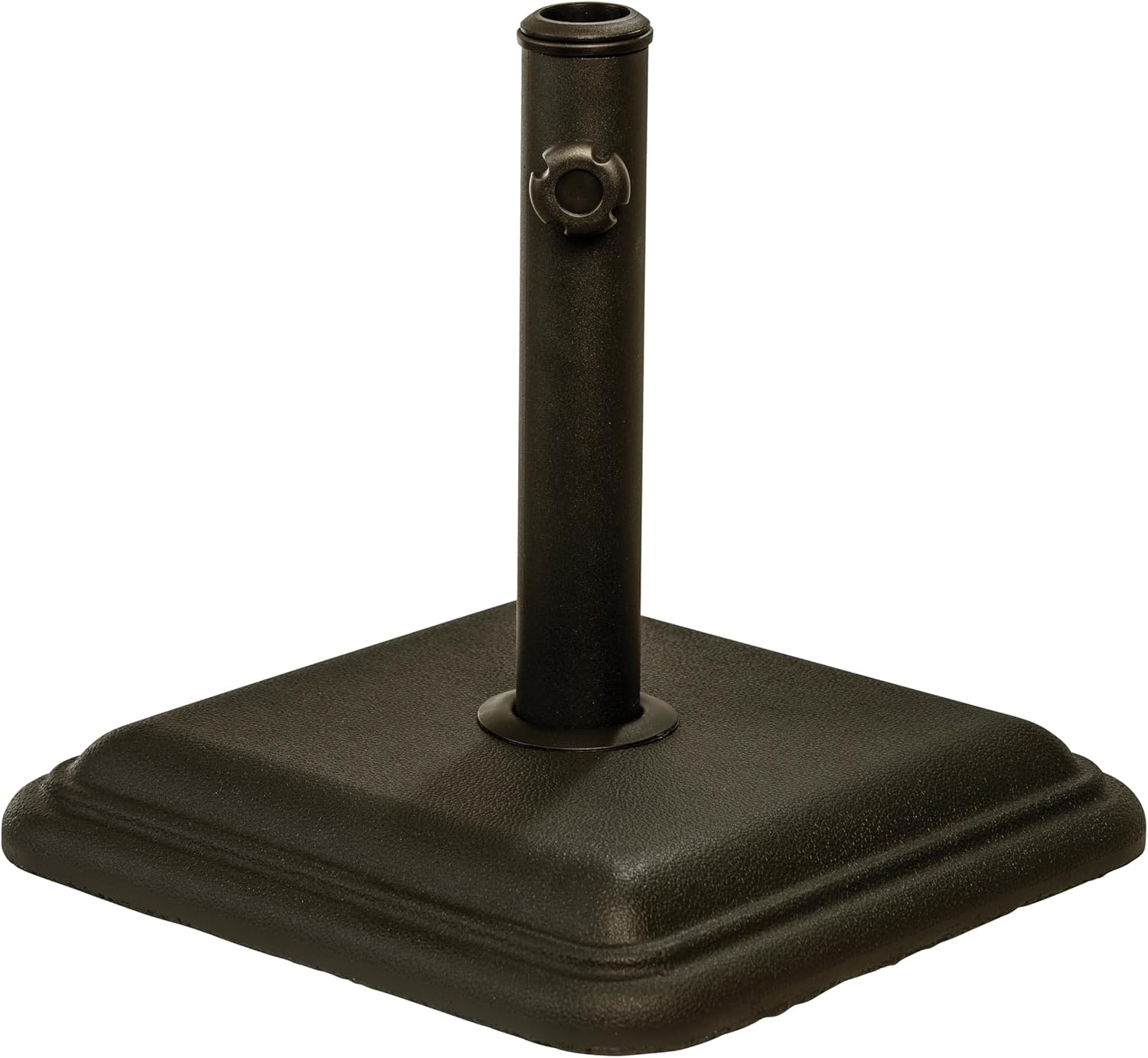 US Weight 26 lb Cast Stone Umbrella Base for Patio Tables - Fits 1.3"-1.8" Poles - Secure Bronze Outdoor Stand