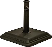 US Weight 26 lb Cast Stone Umbrella Base for Patio Tables - Fits 1.3"-1.8" Poles - Secure Bronze Outdoor Stand