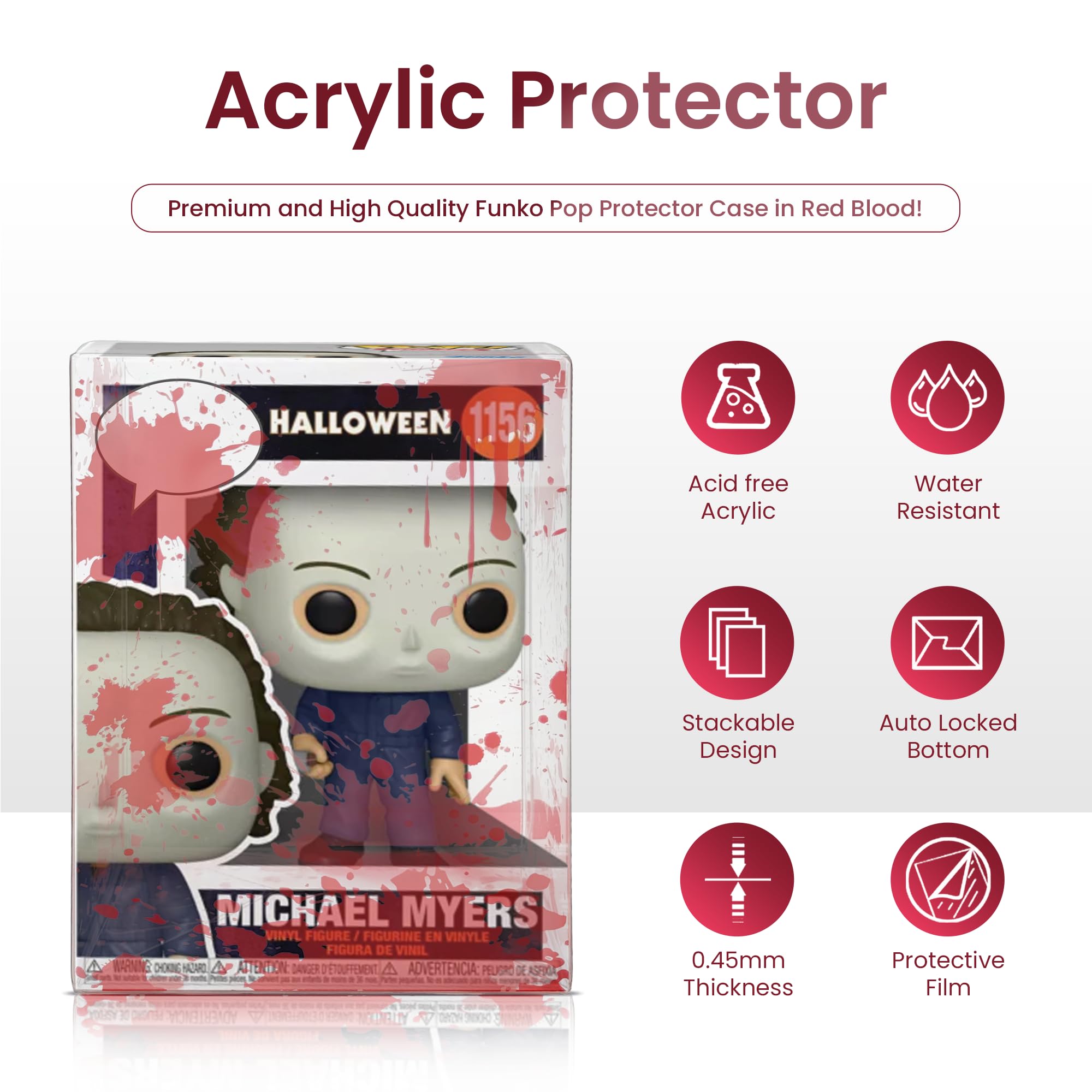 Custodie protettive a tema Halloween per figure in vinile da 10,2 cm, spessore 0,45 mm, confezione da 50