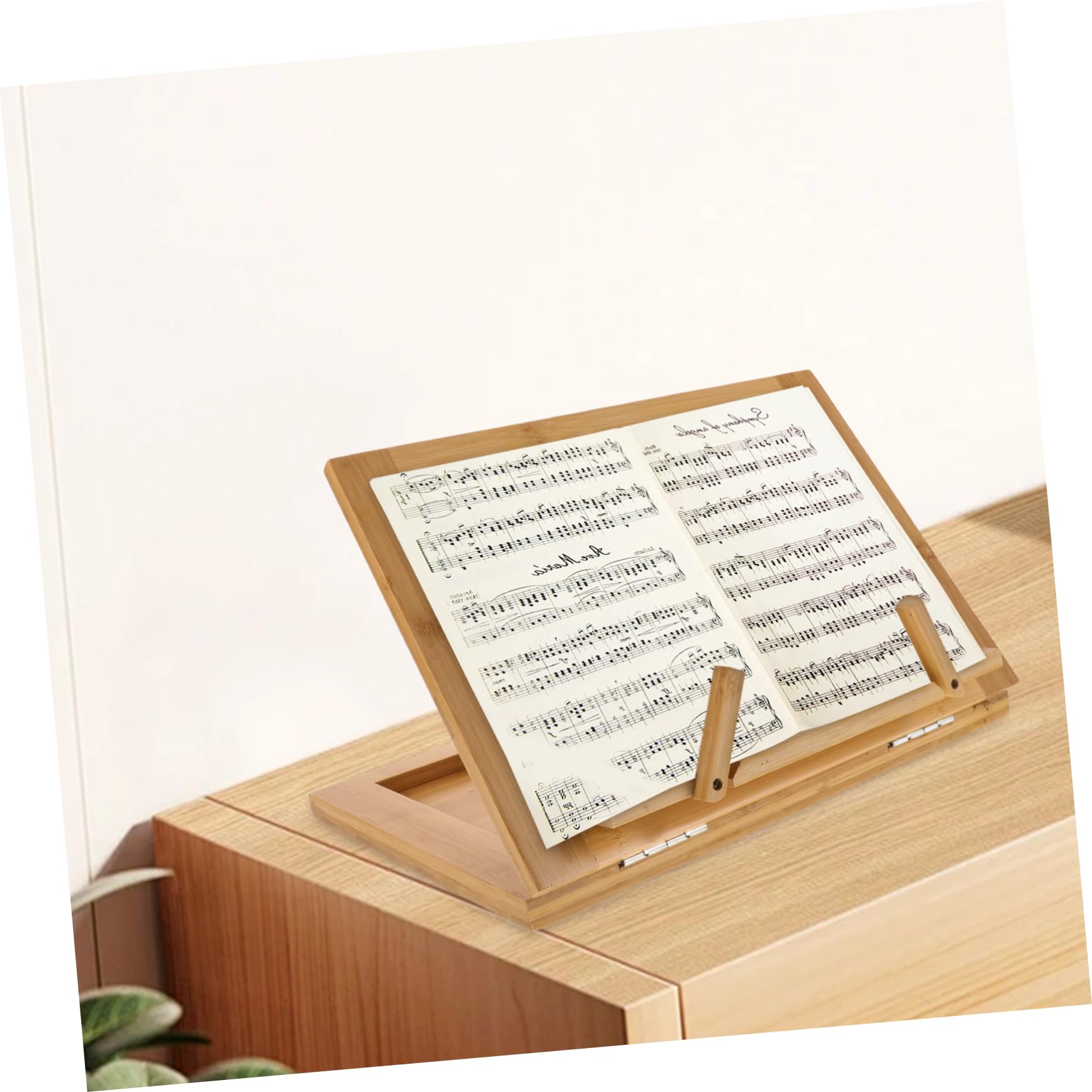 Leggio per Spartiti in Bambù Portatile Beige per Casa 1 Pz