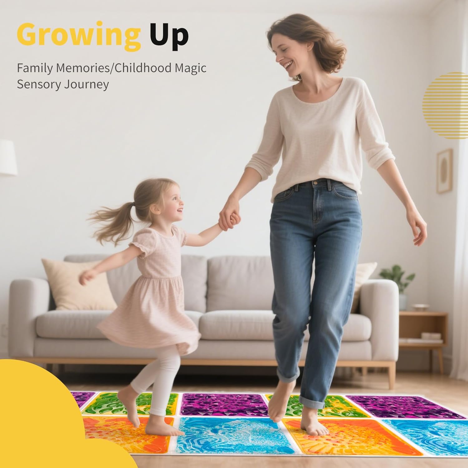 Liquid Motion Floor Tiles - Interactive Sensory Play Mats for Kids, Non-Slip Educational Toy with Dynamic Visual Effects, Ideal for Home, Classroom & Therapy image 5 of 6 B0F183Z3V1
