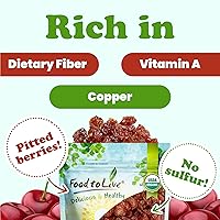 Vista 5 de Cerezas ácidas secas orgánicas, 1 libra, ligeramente endulzadas, sin hueso, sin OMG, kosher, sin sulfuro, ácidas, a granel