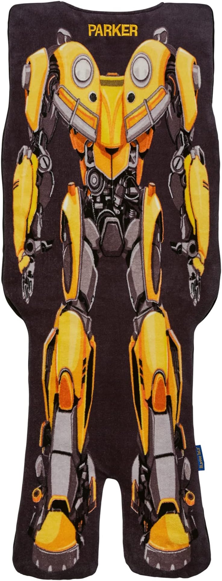 Personalized Bumblebee Transformer Blanket, Double Sided Soft Minky Fleece, Machine Washable Wearable Blanket - 59'' H x 23'' (Kids Ages 5-12)