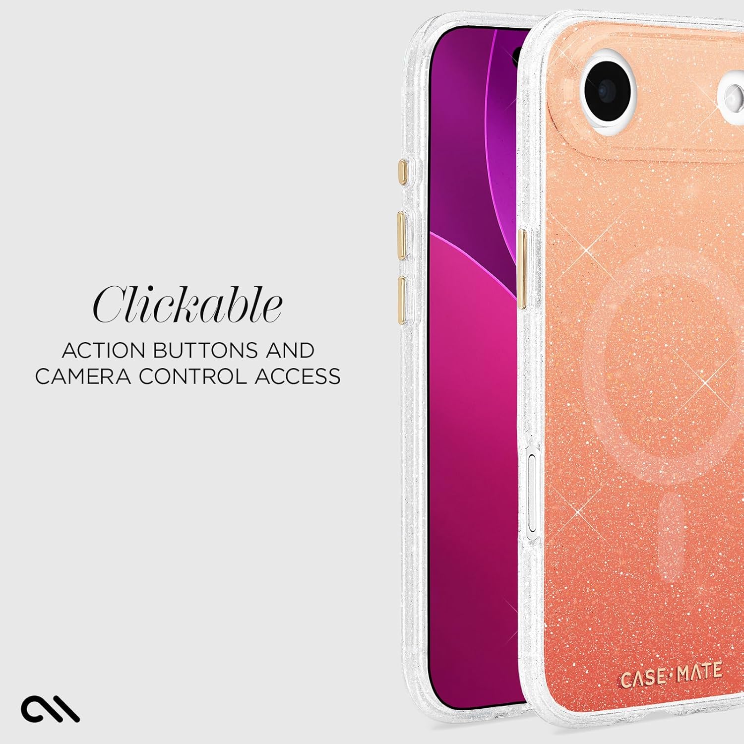 Case-Mate iPhone Air Case [Compatible with MagSafe] - Stylish Sparkly Phone Case with 12ft Drop Protection - Premium Magnetic Cover for iPhone Air - Twinkle Orange Ombre - Image 5