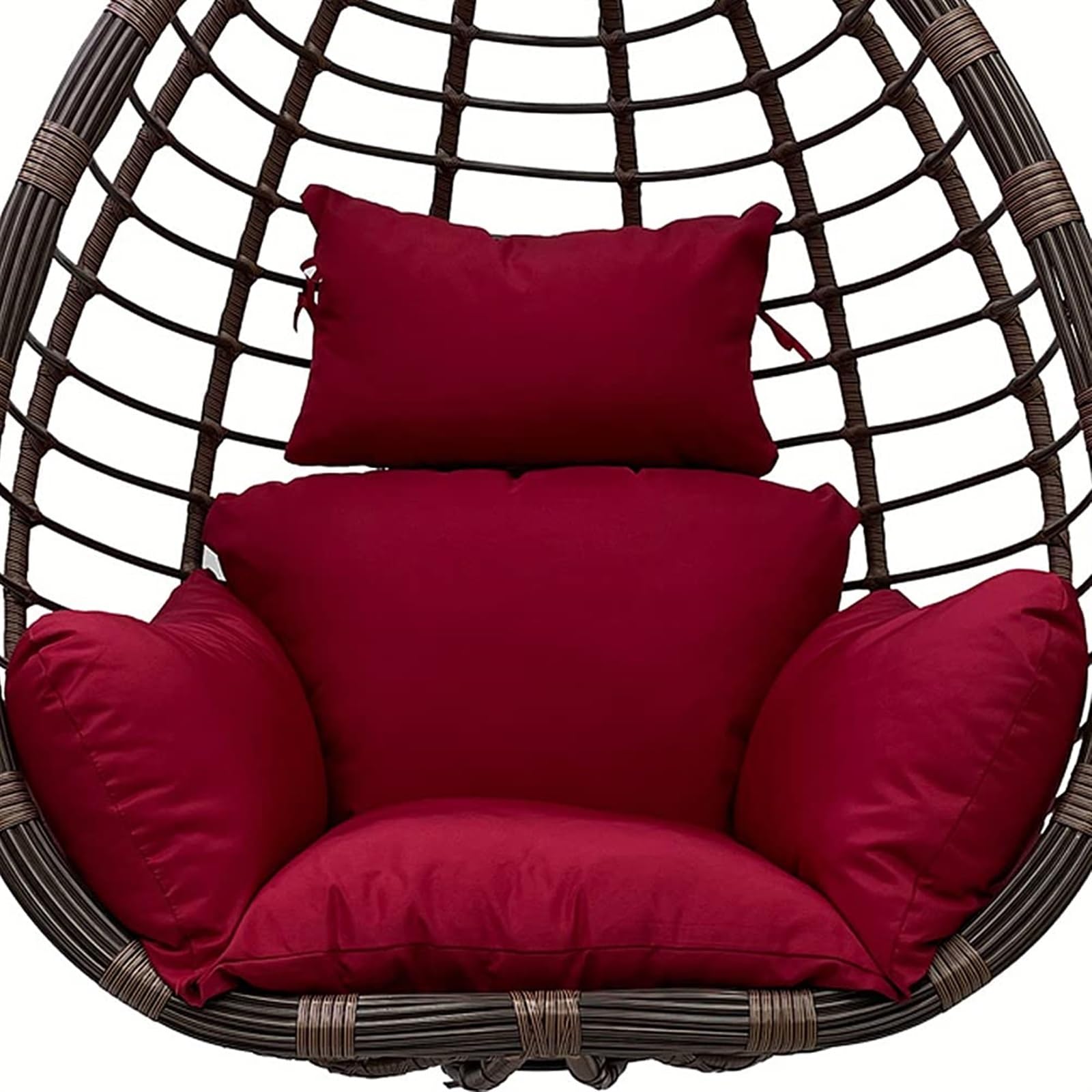 Meiiron Egg Chair Cushion Replacement with Headrest, Foldable Egg Swing Chair Cushion, Thicken Hanging Basket Chair Cushions, Washable Basket Swing Chair Cushion(Color 9)
