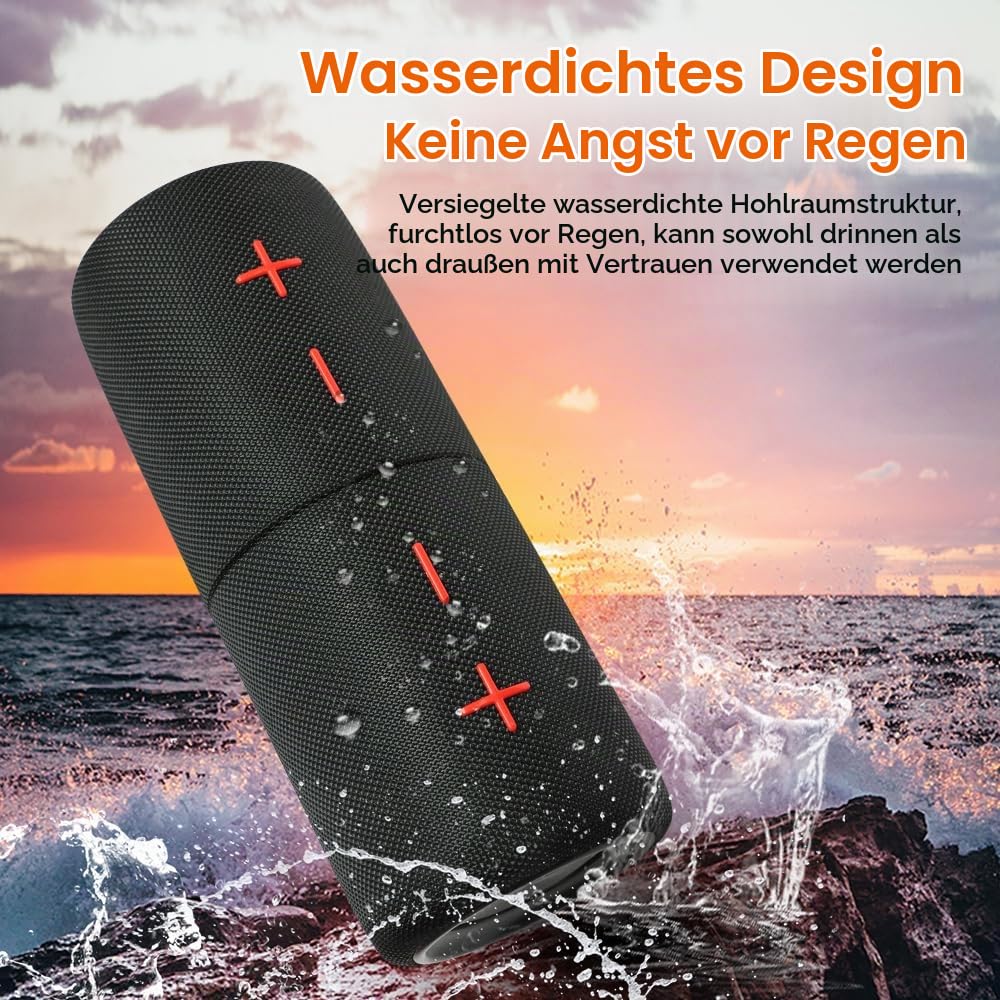 2 in 1 Magnetischer Dual Splittable Bluetooth Lautsprecher, 40W Tragbare Wireless Lautsprecher mit Deep Bass, IPX6 Wasserdicht, Bluetooth 5.3, 24H Spielzeit, 360° Stereo Sound für Zuhause, Outdoor