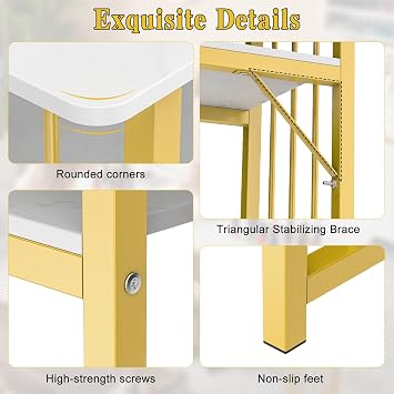Manicure Table for Nail Tech, Modern Nail Beauty Desk with Storage Shelf, Marbling Surface and Golden Iron Frame, Professional Salon Workstation for Home Use, 80-120cm 100cm