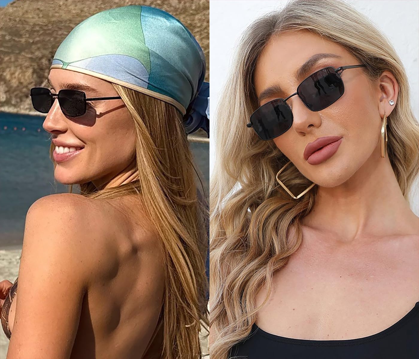 SDINM Polarized Sunglasses Men Women Retro Vintage Square Gold Metal Frame Sun Glasses Fashion Rectangle Shades - Image 3