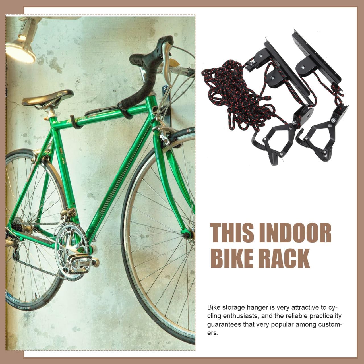 Bike Ceiling Mount Rack Heavy Duty Bicycle Hook Wall Storage Pulley System for Garage Indoor Bike Hanging Organizer Random Color