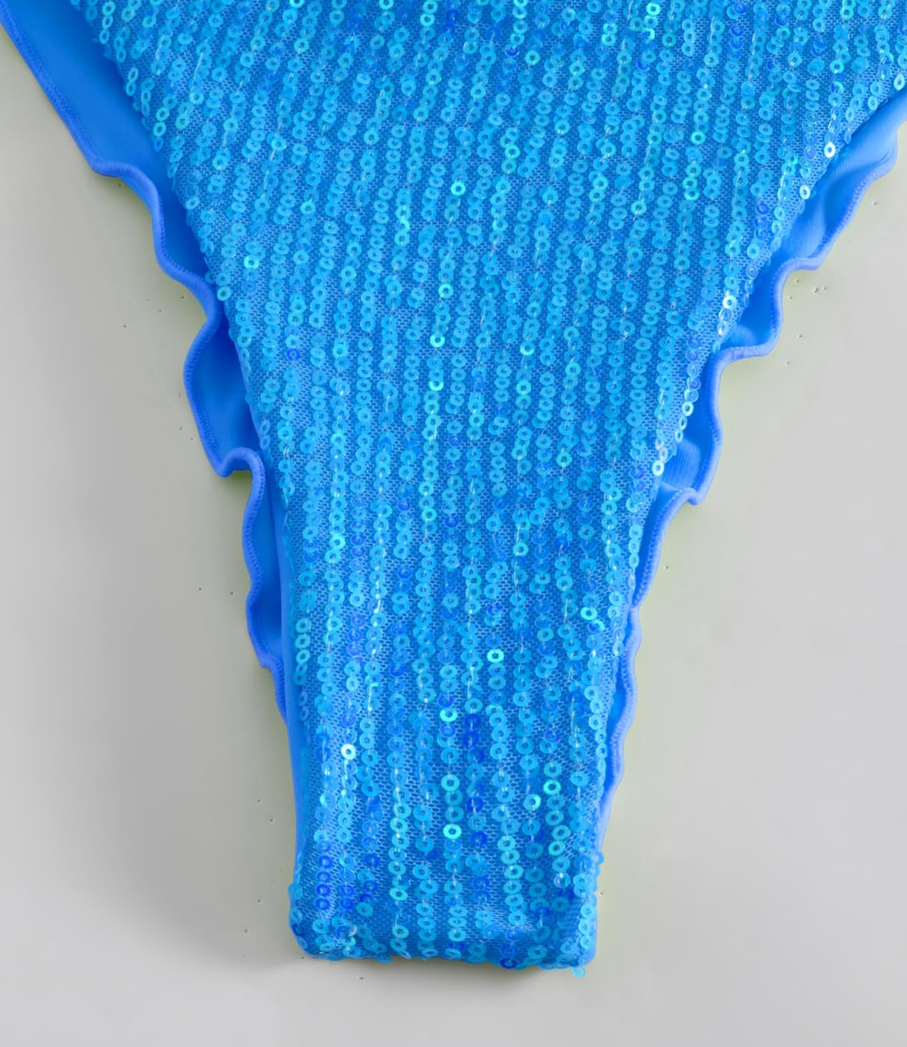 Women's Shiny Triangle Bikini Set Sequin Halter String Backless Tie Side Two Piece Swimsuit Bathing Suit - Image 9