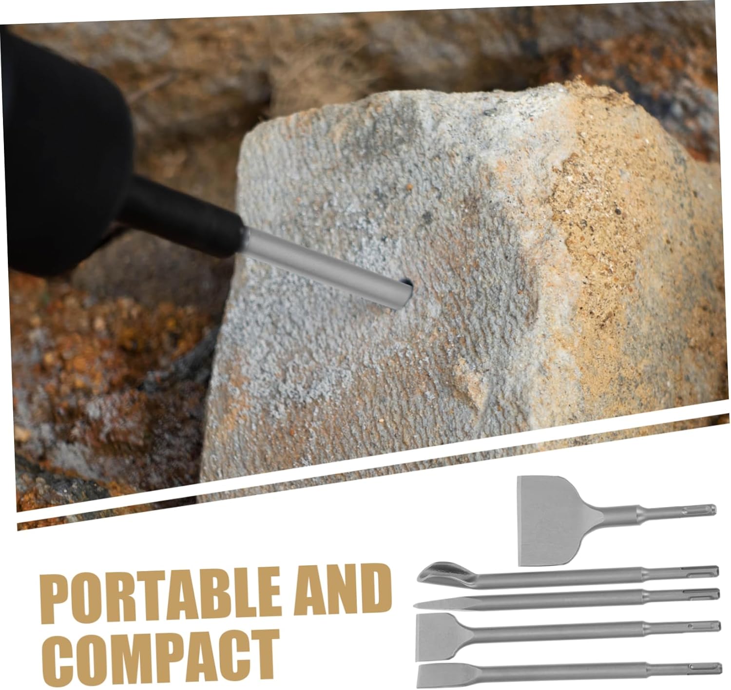 5pcs Masonry Chisel Concrete Brick and Tile Includes Tile Chisel for Efficient and Grooving