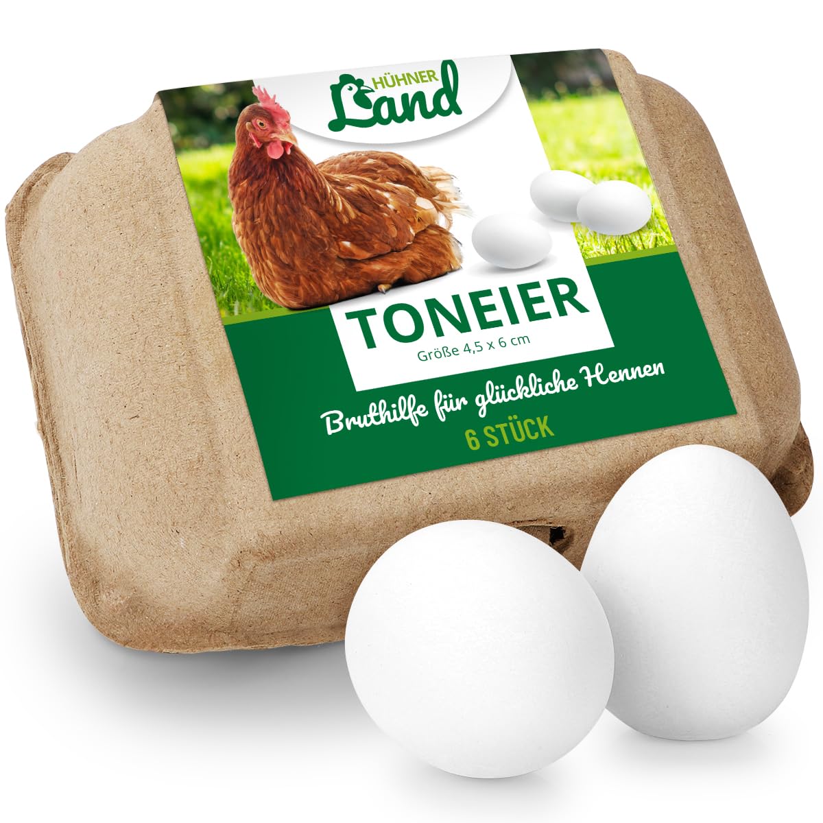 HHNER Land Toneier fr Hhner 6 Stck  Bruthilfe, Gipseier Hhner,  Naturgetreue Nesteier, Legeeier zur Bruthilfe, knstliche Hhnereier, Eier  fr Nestplatzbestimmung : Amazon.de: Haustier