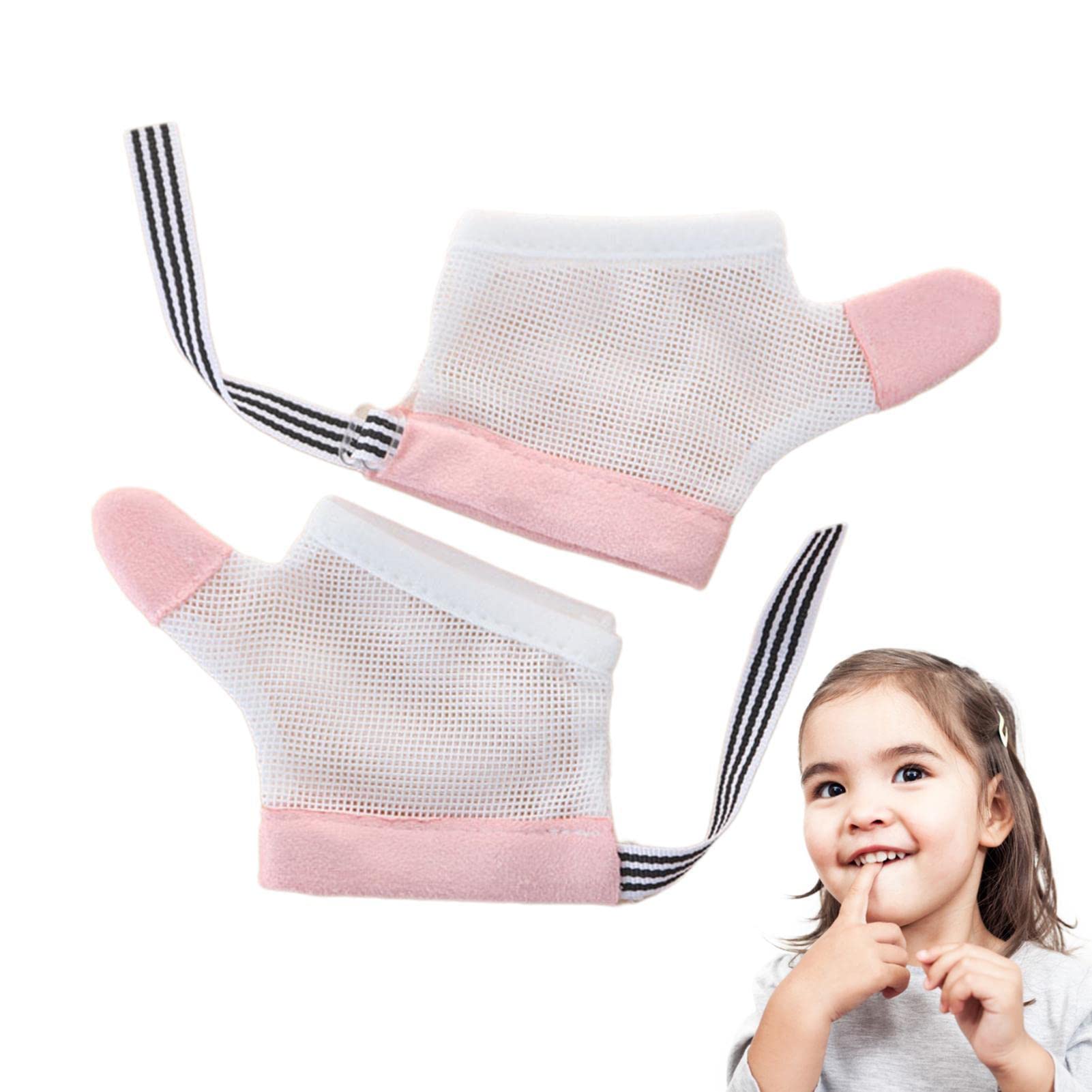 Rianpesn Thumb - Pink Thumb Guard For Thumb Sucking, 1 Pair Stop Thumb Sucking And Finger Sucking, Thumb Sucker Stopper And Thumb Sucking Guard, Finger Guard For Baby