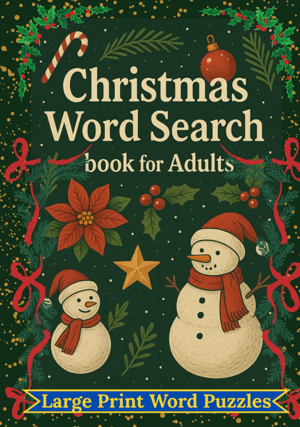 Christmas Word Search Book for Adults: Large Print Christmas Puzzle Book for Adults and Seniors: Difficult Word Searches with Story Clues and Full Solutions.