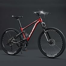 26 Inch Mountain Bike Bicycle High Carbon Steel Frame Mountain Bike Full Suspension MTB Bicycle Front and Rear Disc Brake for Adult Men Women 27-Variable Speed Soft Tail Mountain Bike