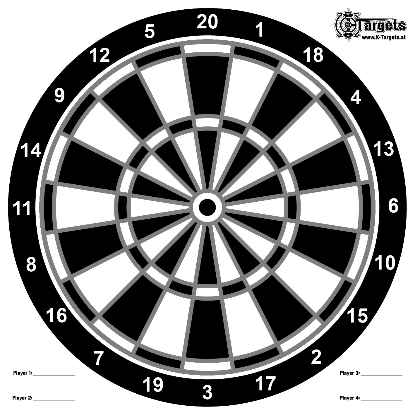 X-Targets Format 50 x 50 cm Papier 120 g/m²
