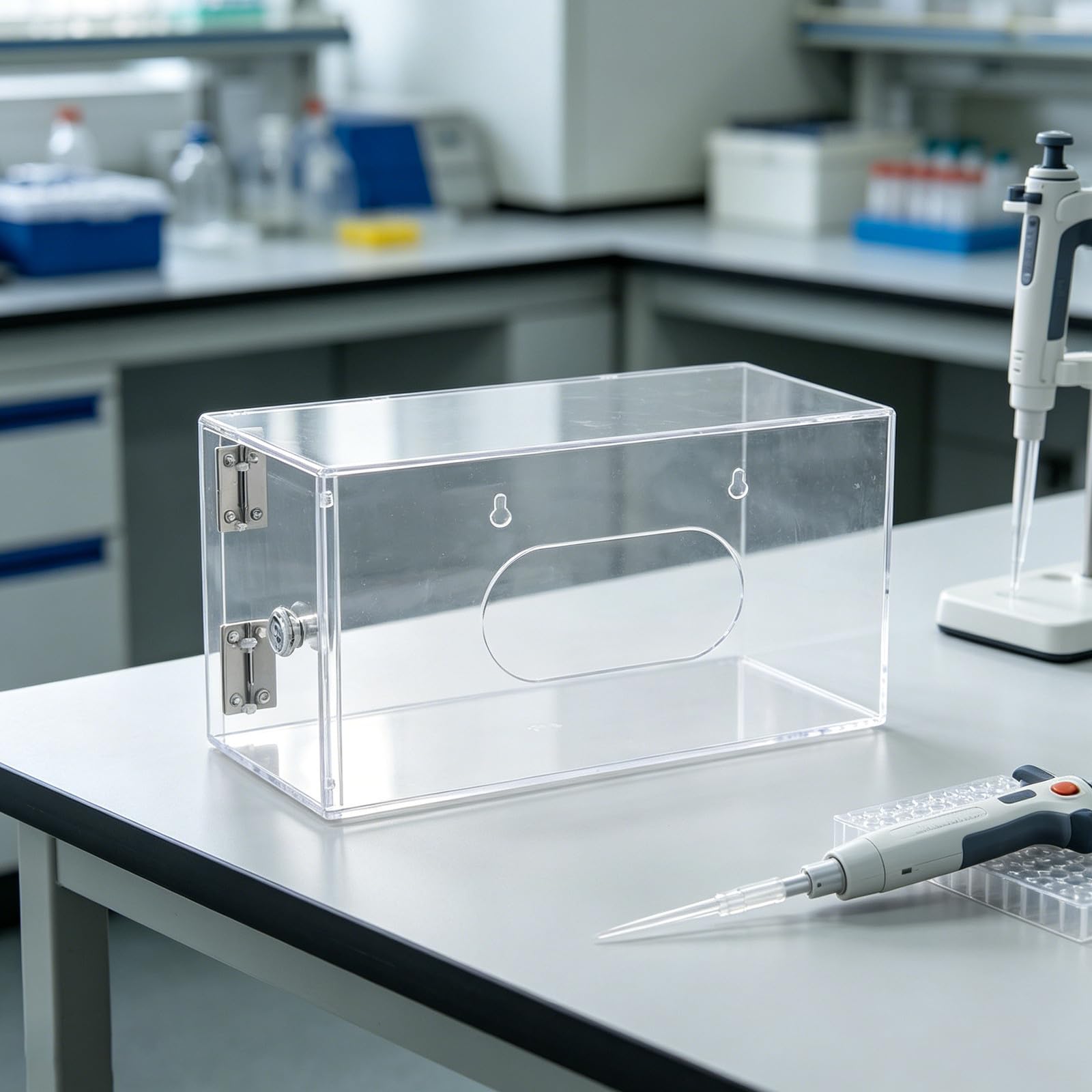 Dispensador de Acrílico de Pared para Laboratorio