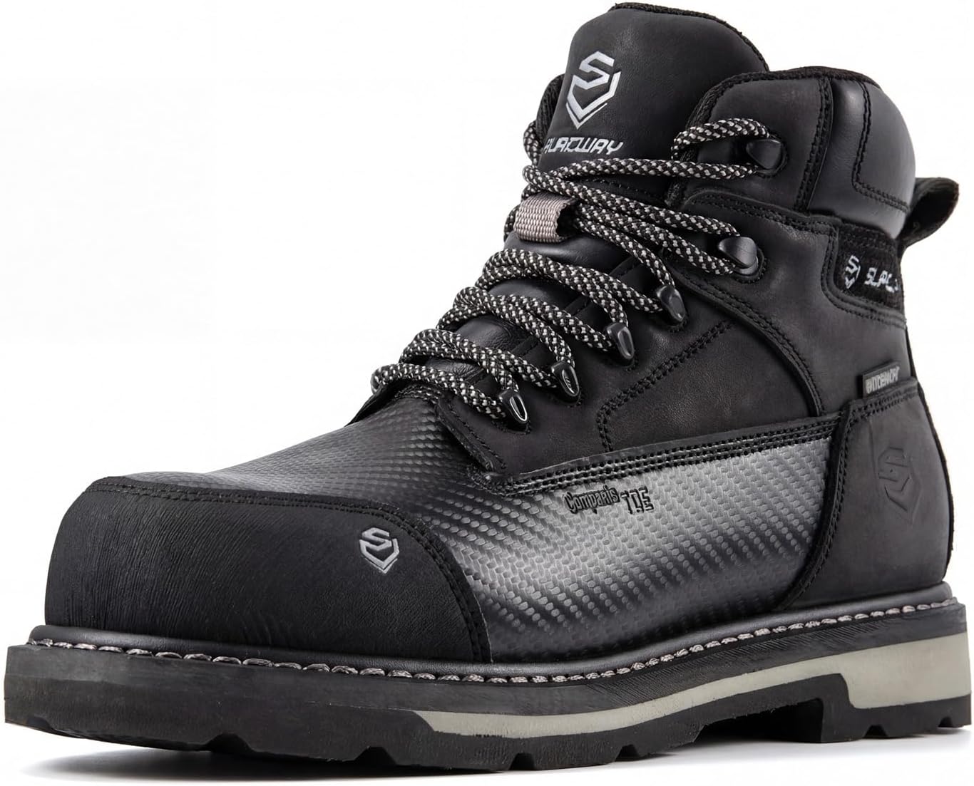 SUREWAY Men's 6" Soft/Composite Toe Heavy Duty Waterproof Work Boot GoodyearWelt Oil/Slip Resistant Dual-Density Comfortable Outsole Crazy Horse Leather EH Construction Industrial Safety Work Boots