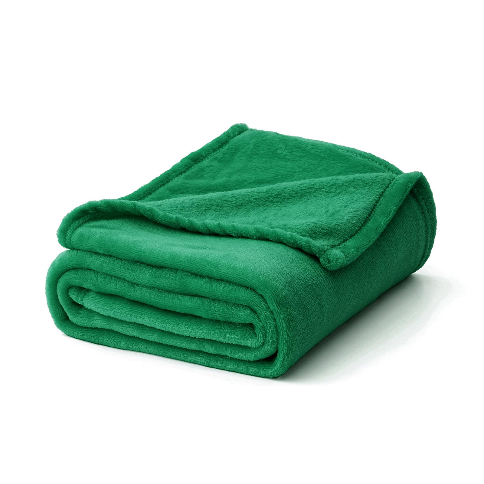 MIULEE Flannel Fleece Throw Blanket Soft Fluffy Solid Color Comfortable Plush Warm and Cozy for Bed Sofa Bedroom Travel/Single Dark-green 51x60 Inch 130x150cm
