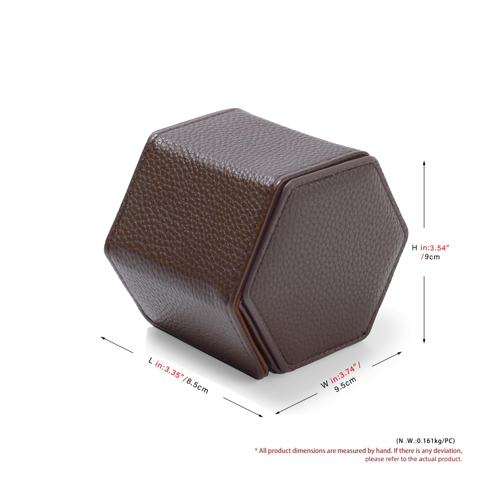 Boîte de Rangement hexagonale Marron pour Montres de Luxe, étui de Voyage Enroulable, Coffret Cadeau pour Noël, Anniversaire (Marron)